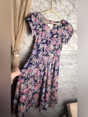 Vintage Prairie Cottagecore XS 100% Cotton Benson & Smith Floral Dress Classic